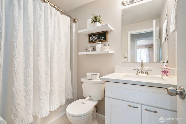 1980 Mckinley St, Enumclaw, WA 98022 - full bathroom with vanity and a shower with shower curtain