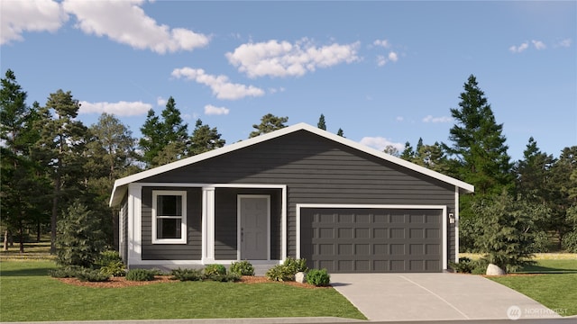 14005 198th St E, Graham, WA 98338 - view of front of home with a front lawn, concrete driveway, and an attached garage