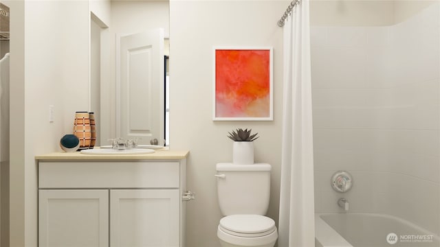14005 198th St E, Graham, WA 98338 - bathroom with vanity, toilet, and shower / tub combo