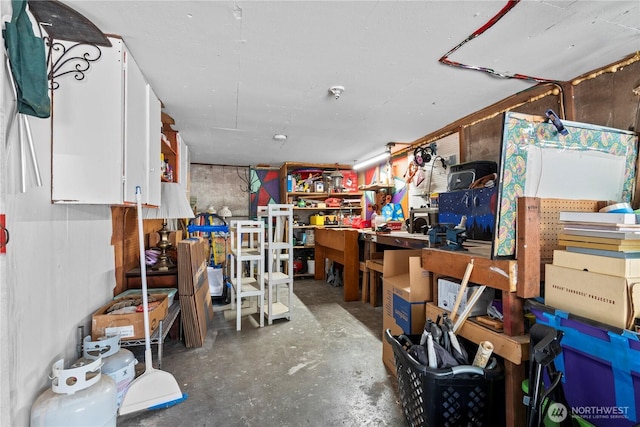 354 Farallone Ave, Fircrest, WA 98466 - miscellaneous room with concrete flooring and a workshop area