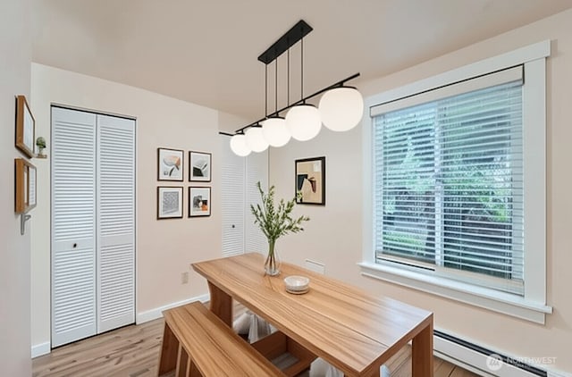 4601 SW 320th St Unit K4, Federal Way, WA 98023 - dining area with baseboard heating and light wood-type flooring