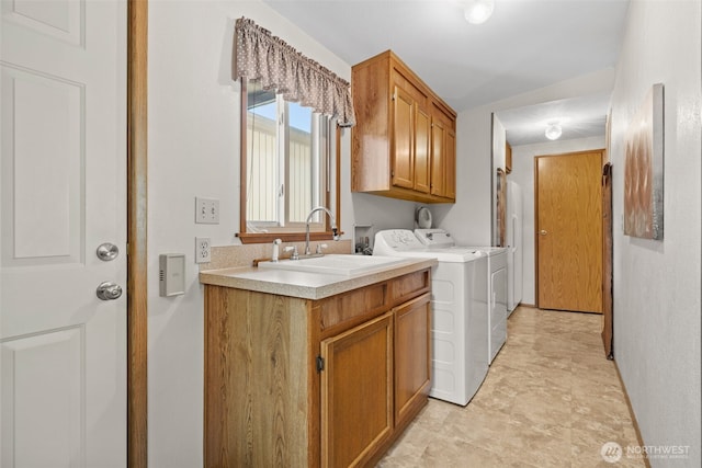1402 22nd St NE Unit 515, Auburn, WA 98002 - washroom featuring washing machine and dryer and cabinet space
