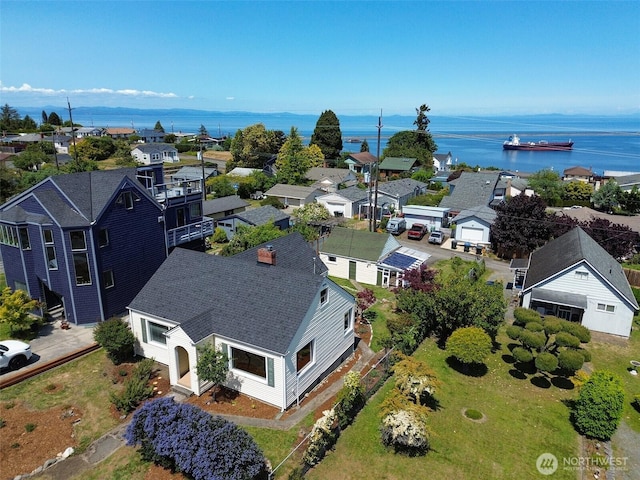 1025 W 6th St, Port Angeles, WA 98363 - aerial perspective of suburban area featuring a nearby body of water