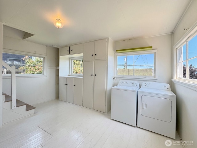 1025 W 6th St, Port Angeles, WA 98363 - laundry room with washer and clothes dryer and light wood-style floors
