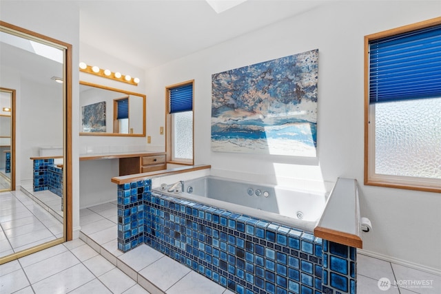 1402 22nd St NE Unit 438, Auburn, WA 98002 - full bath featuring tile patterned flooring and a jetted tub