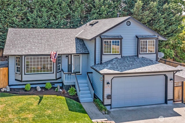 32116 Sunny Ln, Black Diamond, WA 98010 - tri-level home with a shingled roof, driveway, and a garage