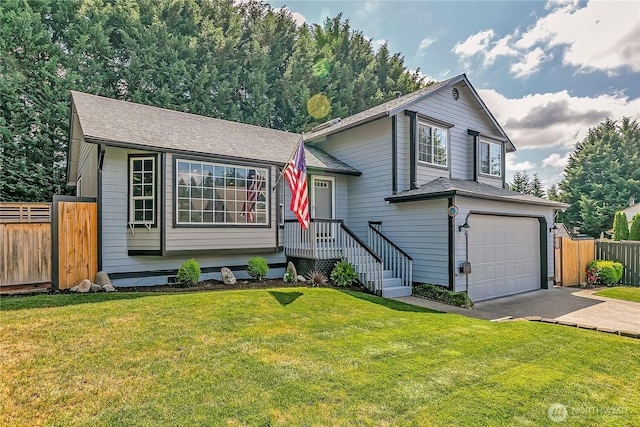 32116 Sunny Ln, Black Diamond, WA 98010 - tri-level home featuring driveway, a garage, and a shingled roof