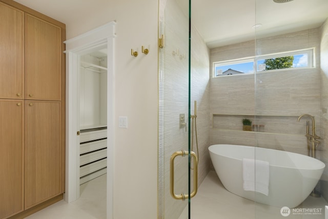 3304 37th Ave S, Seattle, WA 98144 - full bath with a freestanding bath, a stall shower, and a closet