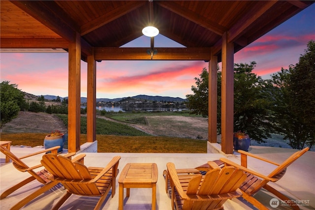 134 Borealis Ln, Manson, WA 98831 - view of patio / terrace with a mountain view and a gazebo