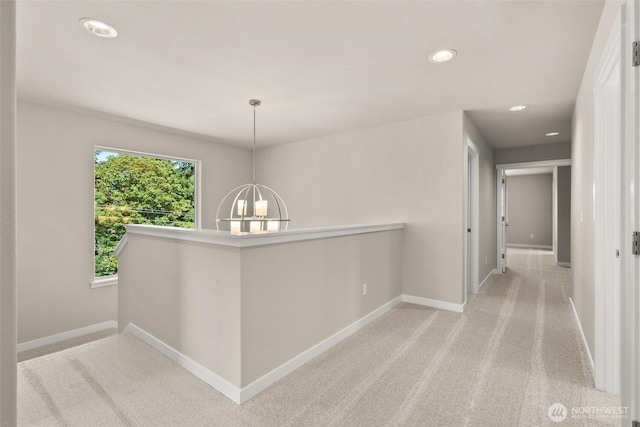 9645 7th Ave SE, Lacey, WA 98513 - corridor featuring recessed lighting, carpet flooring, and a chandelier