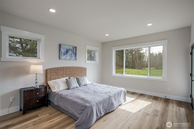 3848 Marine Way, Bellingham, WA 98225 - bedroom with wood finished floors, baseboards, and recessed lighting