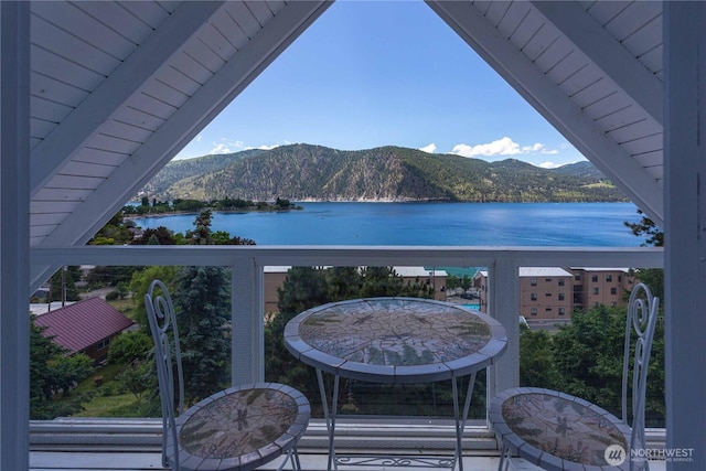 135 Furey Ave, Manson, WA 98831 - balcony with a water and mountain view