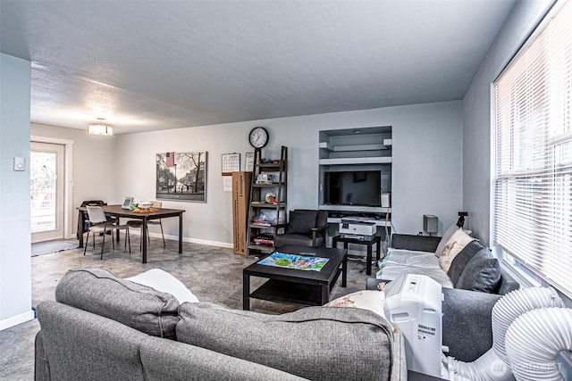 22901 114th Way SE, Kent, WA 98031 - living room with baseboards and a textured ceiling