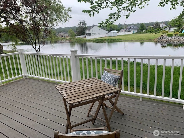 4440 Sucia Dr, Ferndale, WA 98248 - deck with a water view, a yard, and outdoor dining area