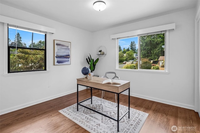 4619 SW Genesee St, Seattle, WA 98116 - office featuring plenty of natural light, baseboards, and wood finished floors