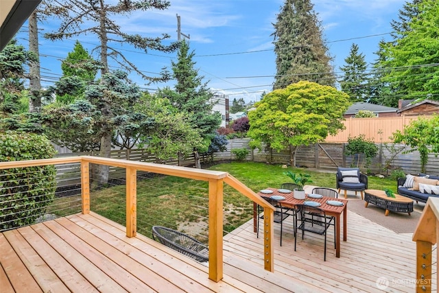 4619 SW Genesee St, Seattle, WA 98116 - wooden terrace featuring an outdoor hangout area