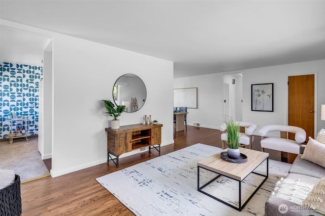 4619 SW Genesee St, Seattle, WA 98116 - living area featuring wood finished floors and baseboards