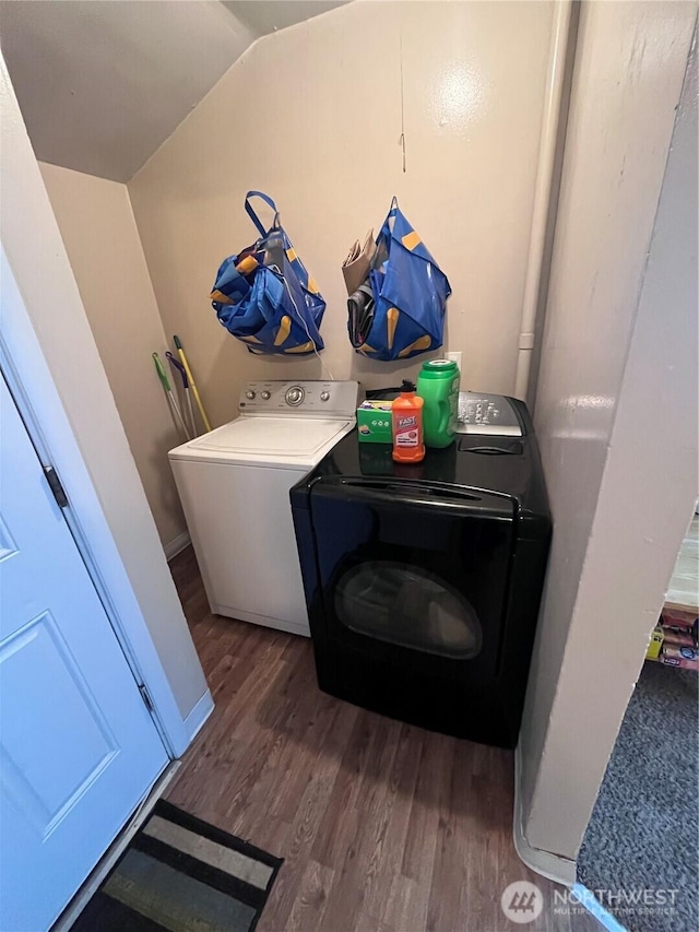 211 Cypress St, Longview, WA 98632 - laundry room with washer and clothes dryer and wood finished floors