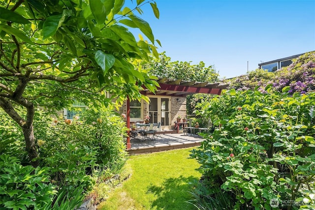 6045 Seward Park Ave S, Seattle, WA 98118 - view of grassy yard featuring a patio and a pergola