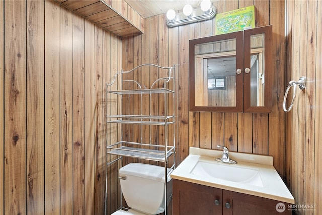 8608 16th Ave SW, Seattle, WA 98106 - bathroom with vanity and wood walls