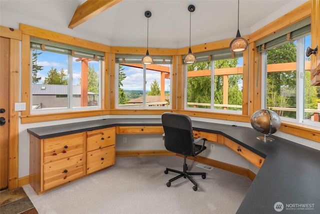 16375 NE 44th Ct, Redmond, WA 98052 - office space with built in desk, carpet flooring, and baseboards