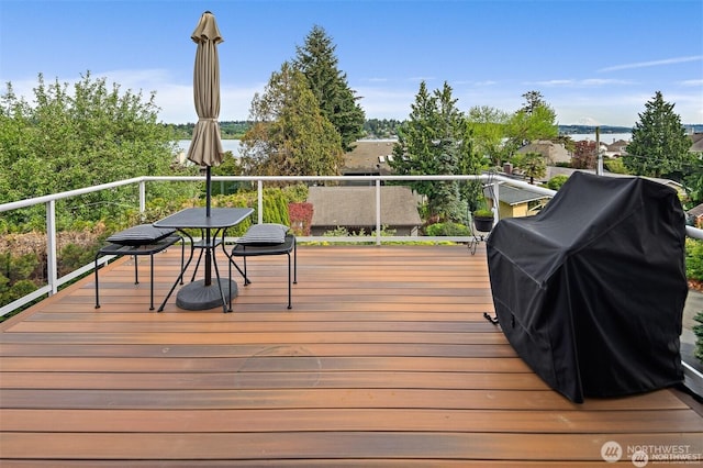 8533 NE Juanita Dr, Kirkland, WA 98034 - wooden deck featuring grilling area