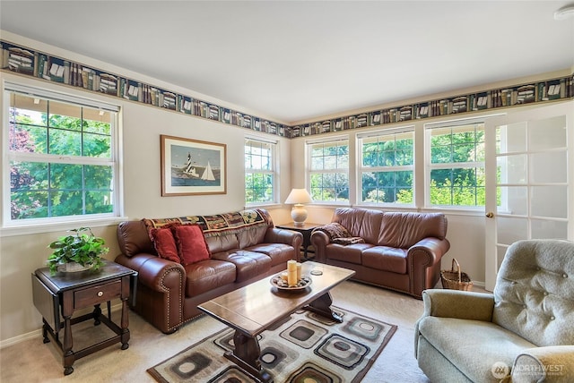 418 158th Pl NW, Arlington, WA 98223 - living room featuring light colored carpet and baseboards