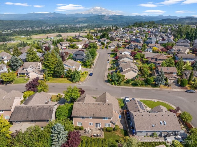 16520 136th Ave E, Puyallup, WA 98374 - aerial perspective of suburban area featuring mountains