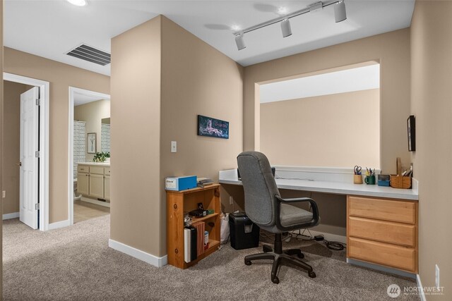 16520 136th Ave E, Puyallup, WA 98374 - carpeted home office featuring track lighting and baseboards
