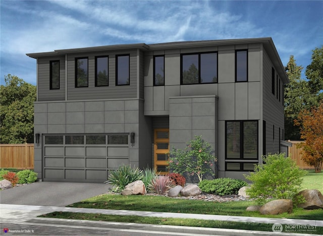 1449 238th St SE, Bothell, WA 98021 - contemporary house featuring an attached garage and concrete driveway