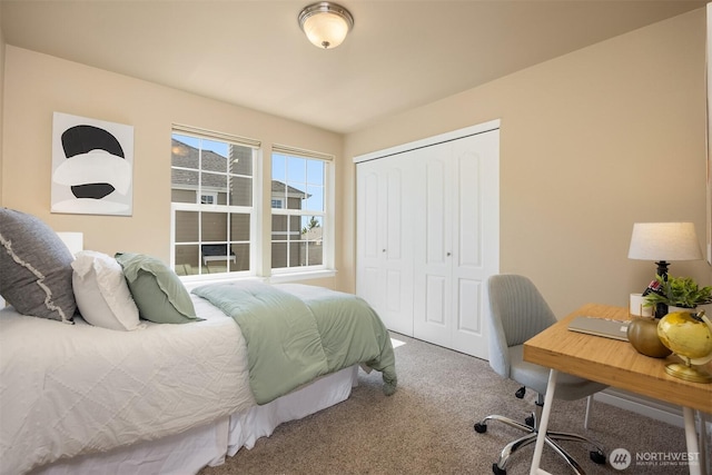 19799 NE Ash Crest Loop, Poulsbo, WA 98370 - bedroom with a closet, carpet flooring, and an office area