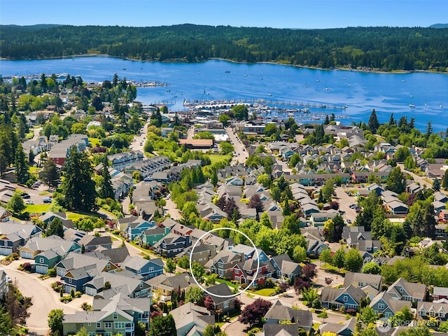 19799 NE Ash Crest Loop, Poulsbo, WA 98370 - aerial view of a heavily wooded area and a large body of water