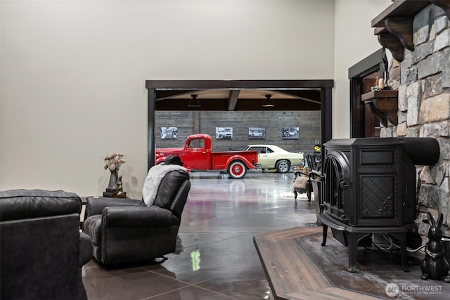 335 Brown Rd, Chehalis, WA 98532 - interior space with a wood stove