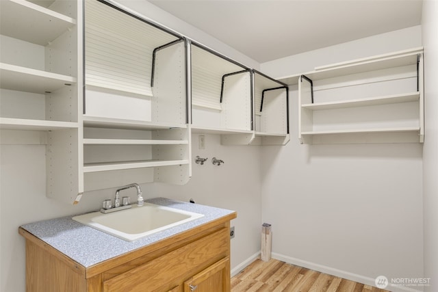 11750 NE 36th Pl, Bellevue, WA 98005 - laundry area with light wood-style flooring, hookup for an electric dryer, and washer hookup