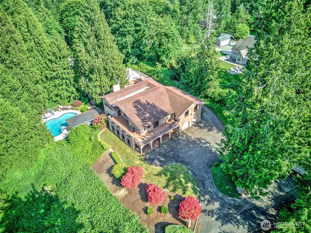 13311 SE 290th St, Auburn, WA 98092 - aerial view of property and surrounding area featuring a pool area and a heavily wooded area