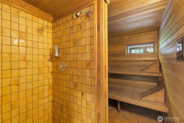 13311 SE 290th St, Auburn, WA 98092 - relaxing sauna / steam room featuring wood ceiling and wood walls