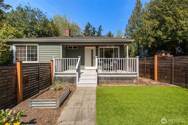 2330 NE 103rd St, Seattle, WA 98125 - view of front facade featuring a porch and a chimney