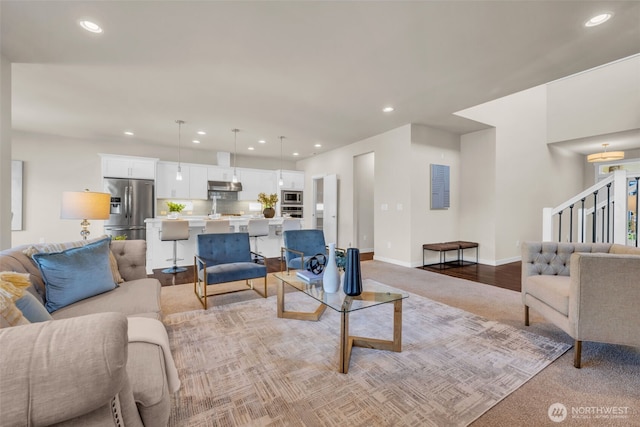 3071 S 276th Ct, Auburn, WA 98001 - living room with recessed lighting and light colored carpet