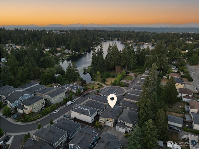 3071 S 276th Ct, Auburn, WA 98001 - aerial view at dusk of a water view, a wooded view, and a residential view