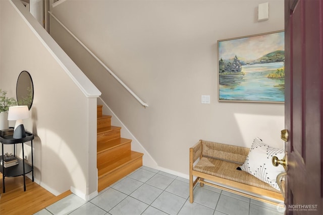 3316 Main Ave S, Renton, WA 98055 - stairway with baseboards and tile patterned floors