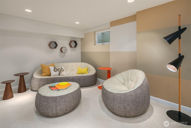 4439 158th Ave SE, Bellevue, WA 98006 - living area featuring baseboards and recessed lighting