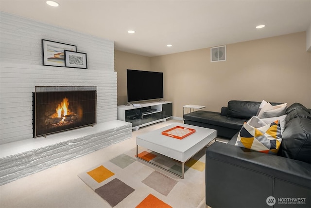 4439 158th Ave SE, Bellevue, WA 98006 - living room with recessed lighting and a fireplace