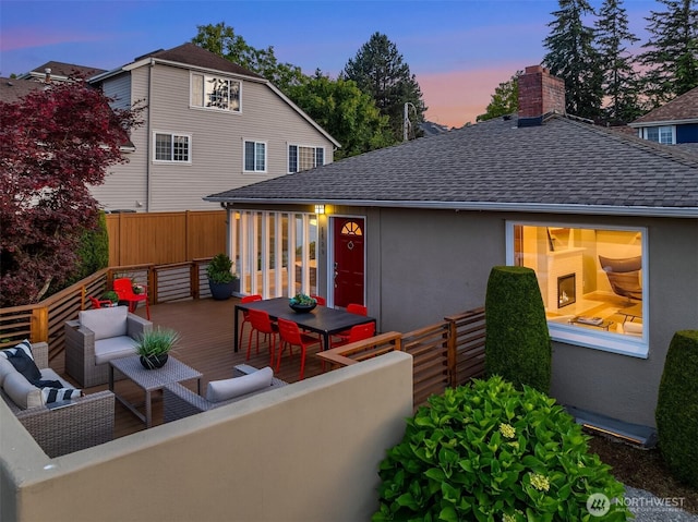 4439 158th Ave SE, Bellevue, WA 98006 - wooden deck with outdoor lounge area