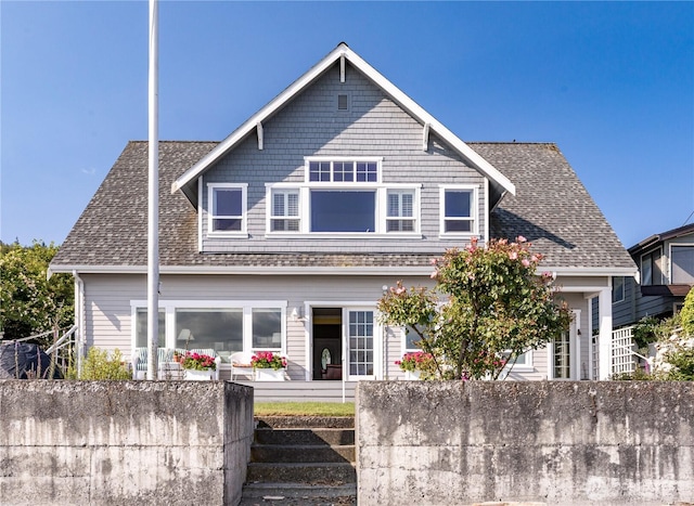 817 Shorecrest Dr, Oak Harbor, WA 98277 - view of front of home featuring a fenced front yard and a shingled roof