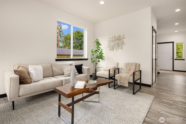 9245 Kelsey Ln SW, Seattle, WA 98106 - living area featuring recessed lighting, plenty of natural light, and light wood-type flooring