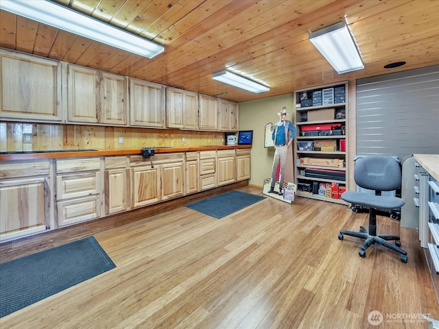 18754 Kim Pl, Burlington, WA 98233 - office with light wood-type flooring and wood ceiling