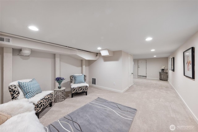 2333 31st Ave S, Seattle, WA 98144 - living area with baseboards, recessed lighting, and light carpet