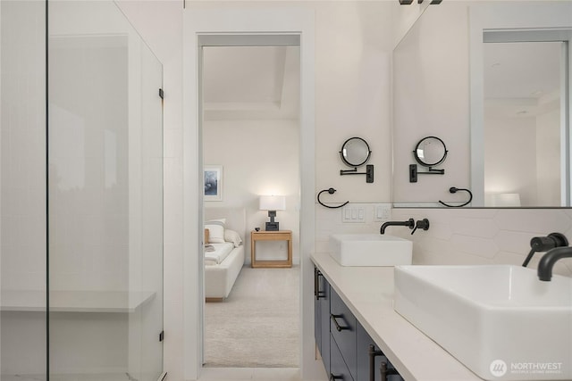 10227 26th Ave SW, Seattle, WA 98146 - ensuite bathroom featuring double vanity and a shower stall