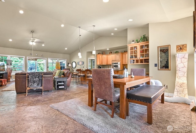 9135 Custer School Rd, Custer, WA 98240 - dining room with high vaulted ceiling and recessed lighting
