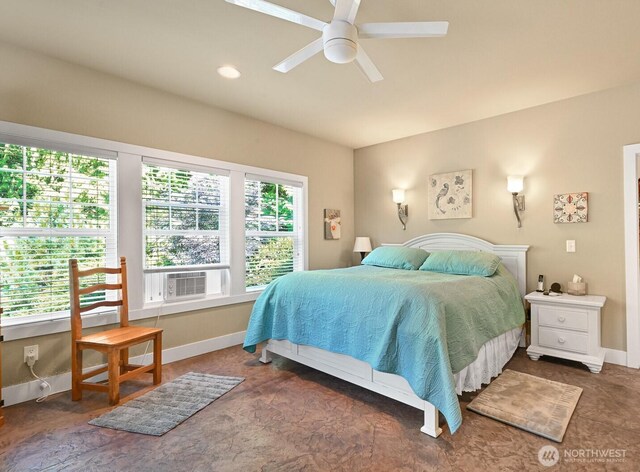 9135 Custer School Rd, Custer, WA 98240 - bedroom featuring baseboards, cooling unit, and a ceiling fan
